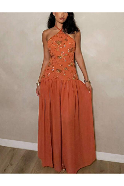 Sheya Shein maxi dress, orange