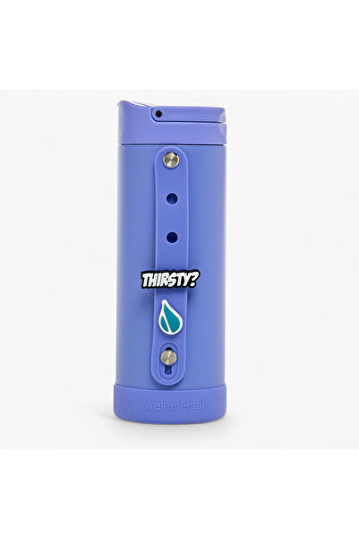 Lifestyle زجاجة مياه معزولة من الفولاذ المقاوم للصدأ الصلب مع حزام وسحر - 414 مل