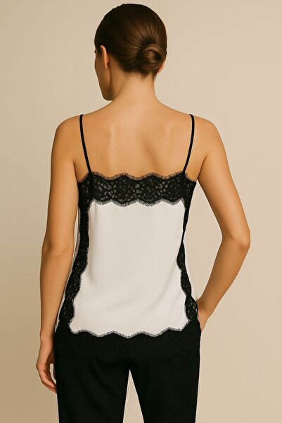 DEEP BEACH Μπλούζα με λουράκια με δαντέλα άνοιγμα