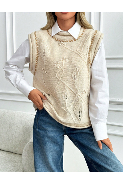 Sheya Shein knitted vest, beige