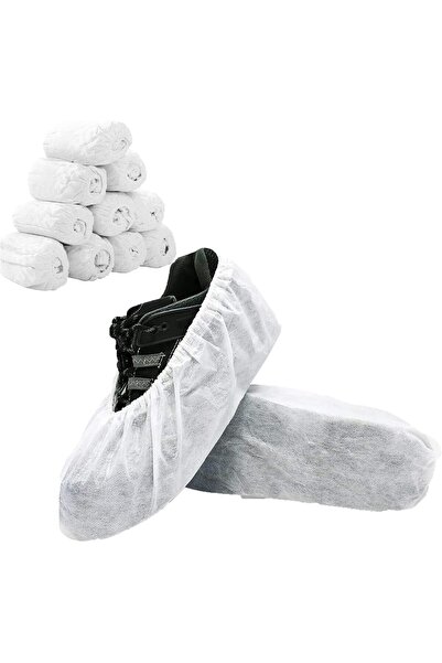 Arabest 100 Pack 50 Pair Disposable Shoe Cover White Resistant Boot Covers No...