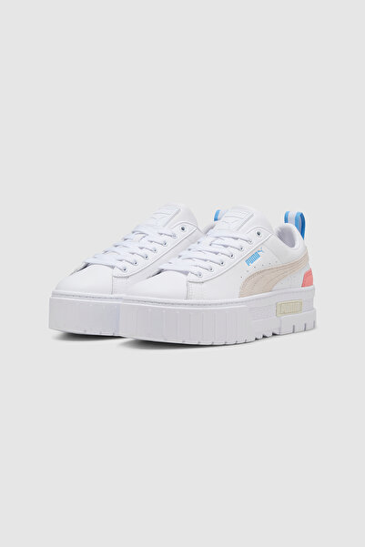 Puma Mayze Lth Wn S White-Pink Fruit Sports Shoes