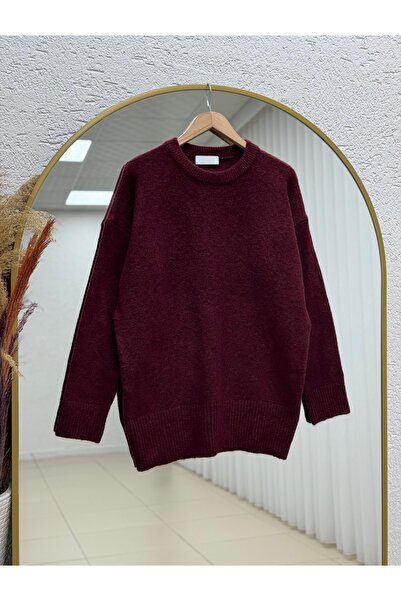 MİHRA STORE سترة أيلاين بياقة دائرية مع أربعة أرباع من المطاط - Zİ7035 لون أح...