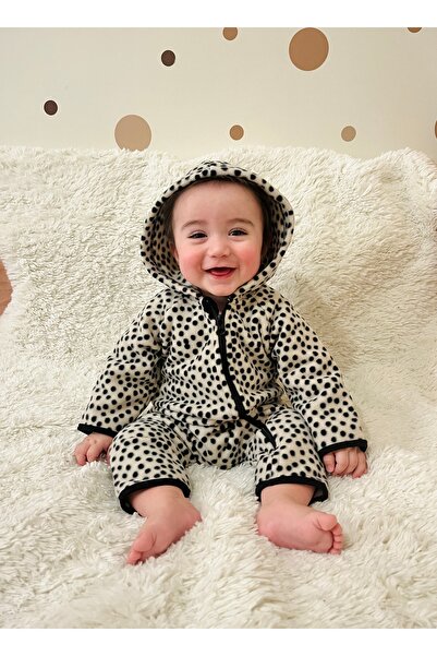 DİVİSTA Unisex Baby Zippered Jumpsuit Fleece Comfortable Fabric