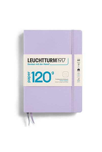 Leuchtturm1917 Caiet A5 cu buline, 120 g, copertă cartonată, culoare liliac, ...