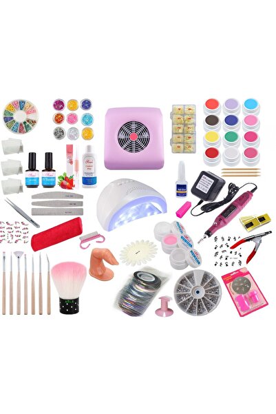 SELA Kit Unghii False Cu Gel Uv, Nr.105, Lampa Led, 413 piese,