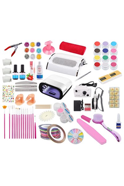 SELA Kit unghii false cu gel nr. 108, lampă LED, 423 piese,
