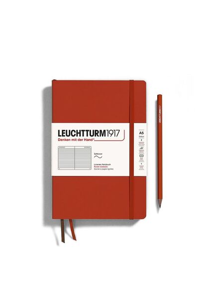 Leuchtturm1917 A5 Notebook Ruled Softcover Dark Red Leuchtturm