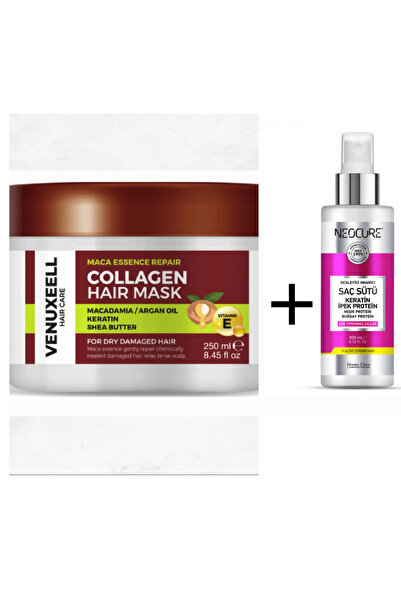 Venuxeell Kolajen Saç Bakım Maskesi Maca Özü Onarıcı ve Keratin Kolajen Saç B...