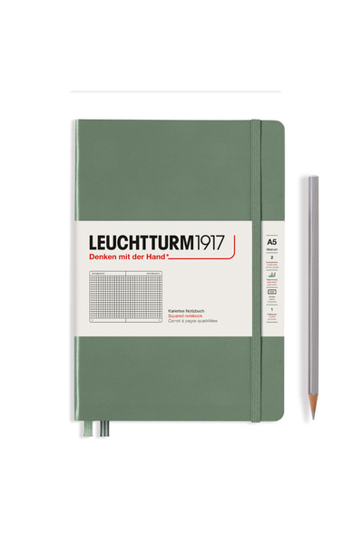 Leuchtturm1917 A5 Notebook Arithmetic Hardcover Olive Leuchtturm