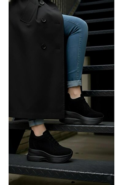 Modanizm Apex Black Wedge Sneakers