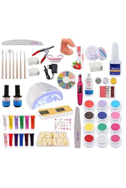 SELA Kit gel pentru unghii false cu lampă LED, Sela, nr. 101