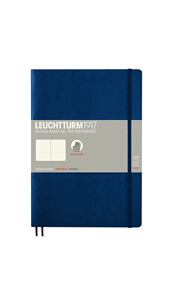 Leuchtturm1917 Caiet B5 cu buline, copertă moale, albastru marin, cu bile