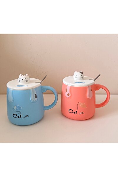 suprizegift Passion Cute Cat Mug with Spoon