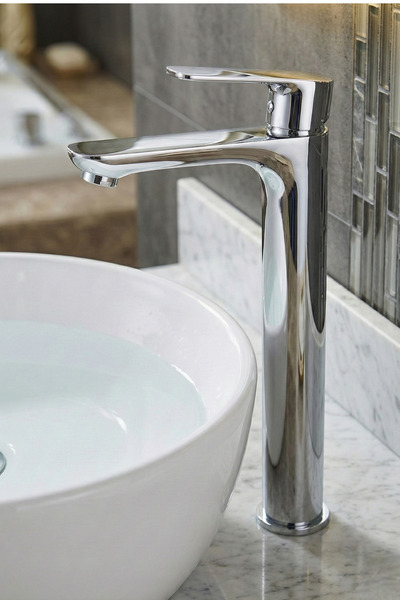 RALKEN Aero Kalın Gövde %100 Pirinç Krom Çanak Lavabo Bataryası - Lüx Yüksek ...