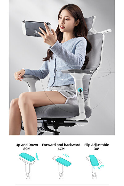 None Ultimate Comfort Ergonomic Office Chair with Footrest, Mesh S-Back, Memory Foam Seat & 3D Arms Offic