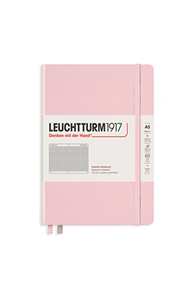 Leuchtturm1917 Caiet A5 cu copertă cartonată, roz pastel, cu bilețel