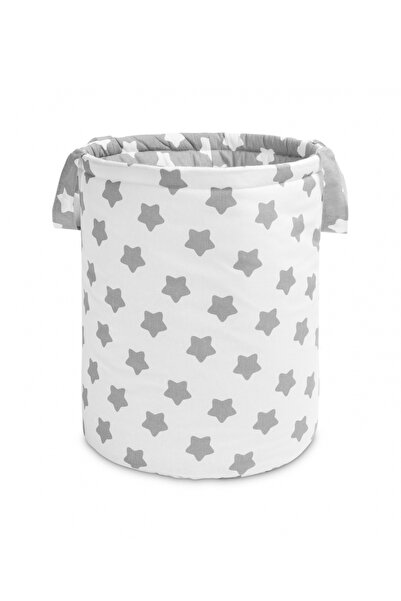 Sensillo Foldable cotton basket with reinforced double walls, two sides and handles for toys or children's clothes