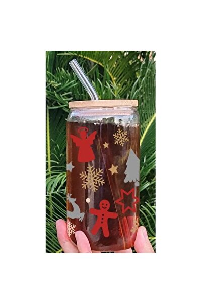 OEM Set of 2 glasses with straws, Christmas pattern, 2x500ml, ideal for a special gift