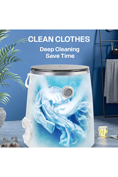 Generic Portable Mini Washing Machine 20L Adjustable Timer (1–10 Minutes) with Removable Dryer