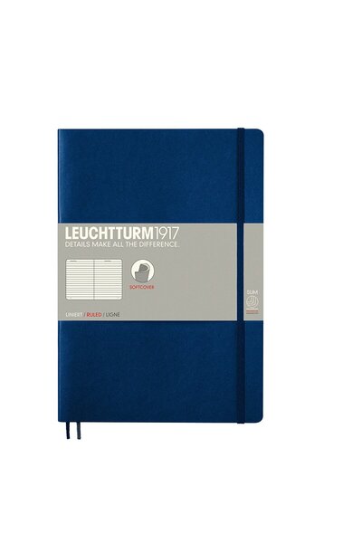 Leuchtturm1917 B5 Notebook Ruled Softcover Navy Blue Leuchtturm