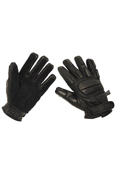 MFH Anti-cut protect leather gloves - Black