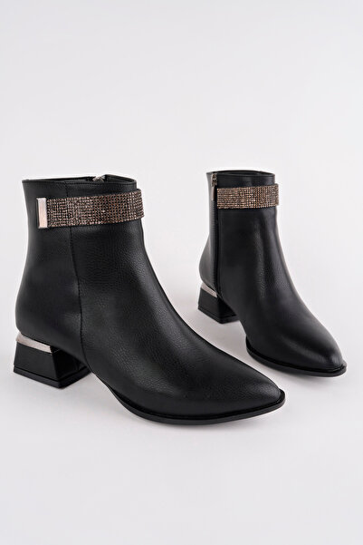 Madam Tarz حذاء BLN-705 بكعب منخفض ومزين بالأحجار