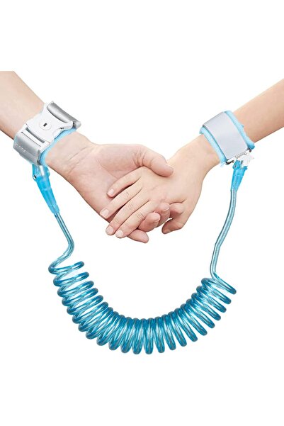 JZS Toddler Anti-Lost Walking Harness Wrist Strap with Key Lock, 1.5 m, Blue