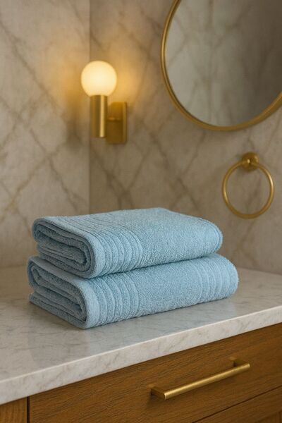 Güvenal Bulut 2-Piece Bathroom Towel Set |   Towel |   Towel Set |   Turkish Bath Set |   Dowry Towel