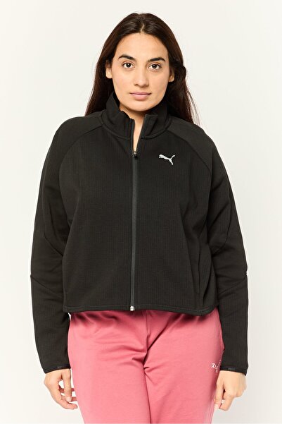Puma Women Relaxed Fit Long Sleeve Training Evostripe Track Jacket, Black