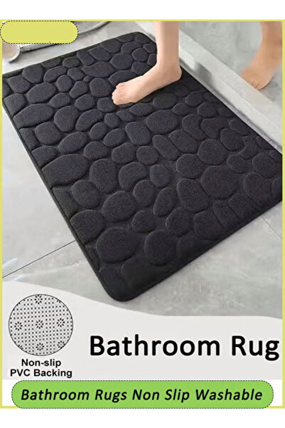 Generic Bathroom Rug Quick Dry Mats Bathroom Rugs Rubber Backing Machine Washable Shower Floor Rugs（40*60cm）