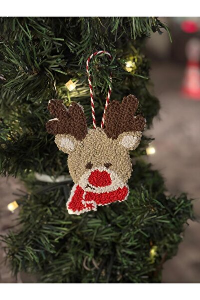 lavantebutik زينة شجرة عيد الميلاد على شكل غزال مطرز