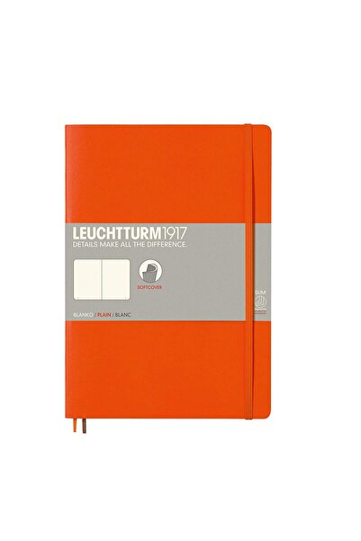 Leuchtturm1917 Notebook B5 Plain Softcover Orange Leuchtturm