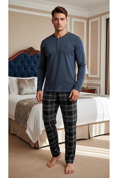 MİSS ELİZZA Men's Pajama Combed Cotton Set