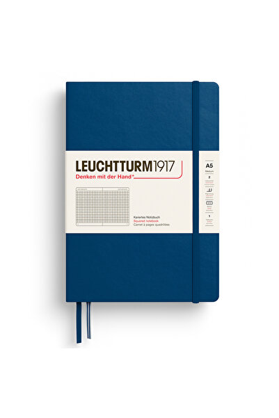 Leuchtturm1917 Caiet A5 cu copertă cartonată indigo, tip ciocan de iluminat