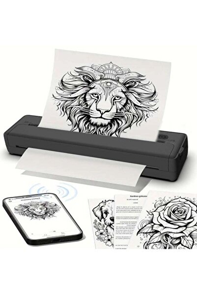 Generic طابعة X8 المحمولة الحرارية بدون حبر A4 بتقنية البلوتوث (200 نقطة في البوصة)