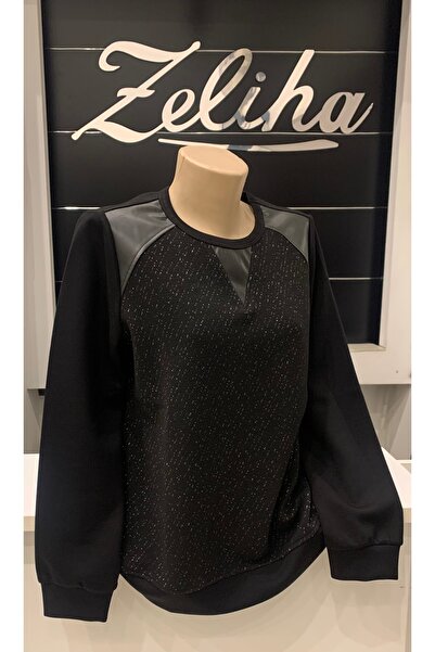 Defrina Sim kombinli deri detaylı bluz