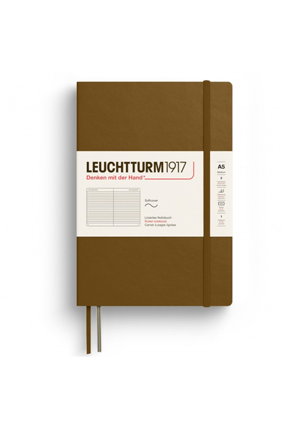 Leuchtturm1917 A5 Notebook Ruled Softcover Cinnamon Brown Leuchtturm