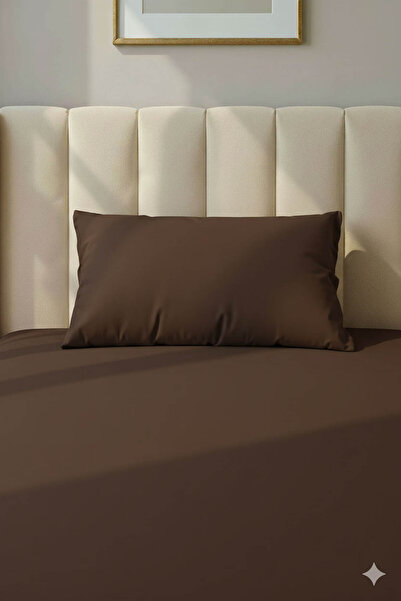 FAVORA 100% Cotton Ranforce Premium Single Fitted Sheet Set - Brown