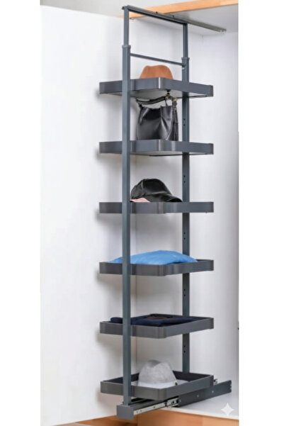 KMT وحدة خزانة ملابس بـ 5 رفوف (ارتفاع 185-200 سم) لون أنثراسيت