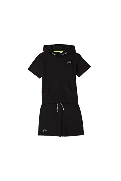 Sarabanda - Hoodie and Shorts Set for Boys, 0.8646, Black, 152-164 cm