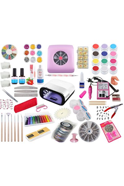 SELA Kit unghii false cu gel nr. 18, lampă LED, 425 bucăți,