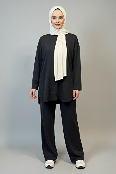 Lale Butik Tunic Trouser Set 3136 Anthracite