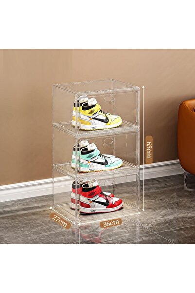 Generic Side-opening type, magnetic attachment type, simple plastic box, transparent shoe bag storage box