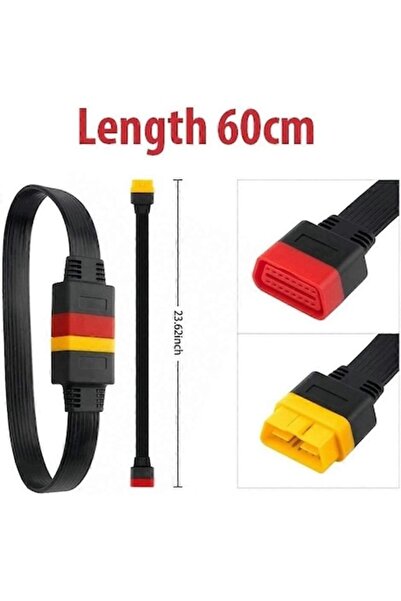 Cardiag Cablu adaptor prelungitor OBD2 CarDIAG®, OBD2 cu 16 pini mamă la OBD cu 16 pini mascul, 60 cm, Durabil, Profesional