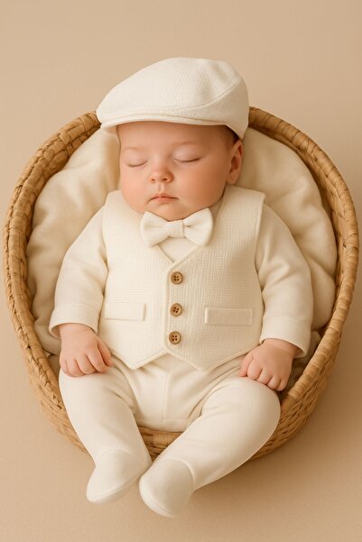 Minytrendy Yenidoğan Erkek Bebek Konsept Kasketli Yelekli Tulum Takımı Bebek ...