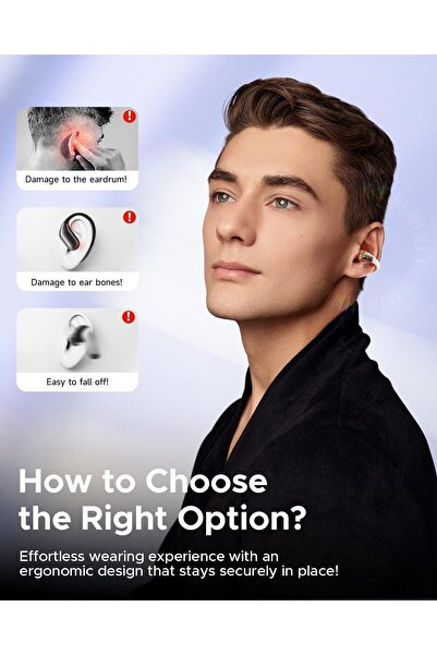 truefree B1 Wireless Clip-On Open-Ear Earbuds (Bluetooth 5.4, Spatial Sound, 25H Playtime)