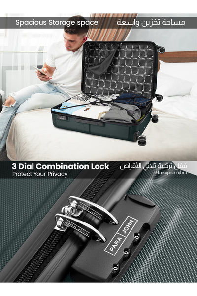 PARAJOHN Sparkle 20-Inch Cabin-Size (Small) ABS Hard Case Luggage Trolley Bag with 8 Spinner Wheels and Lock