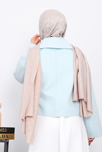 İmajButik Mint Green Short Buttoned Cashmere Jacket