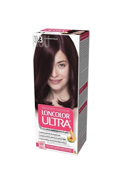 Loncolor Ultra Set 3 x Vopsea de Par Permanenta 3.3 Castaniu Violin, 100 ml